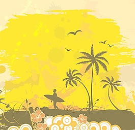 垃圾夏季背景矢量插畫(huà)