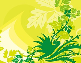 绿色花鸟背景