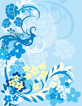 藍(lán)色花朵背景