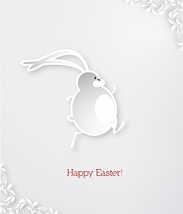 復活節插畫矢量與復活節兔子