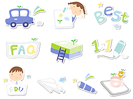 可愛的桌面圖標(biāo)矢量