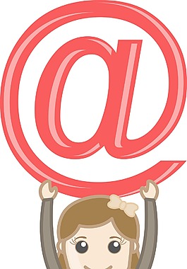 持在登錄電子郵件卡通的概念
