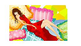 红裙美女