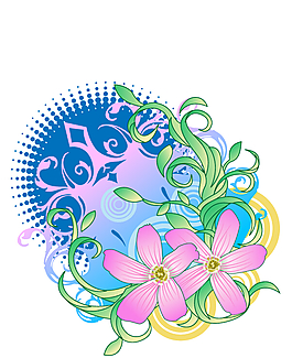 淡雅花草背景