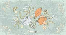 畫花卉背景矢量插畫