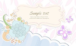 花卉矢量抽象框架