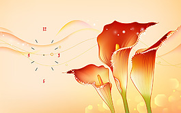 无框画 花卉钟表画