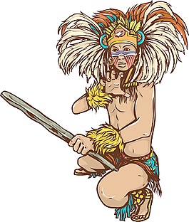 向量的阿兹特克武士