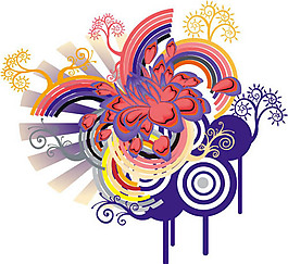 拼合元素紫色彩虹矢量插畫(huà)