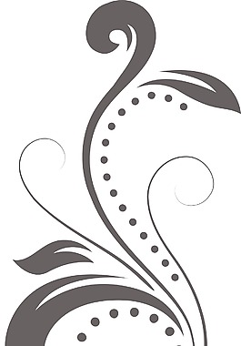 卷曲的花卉元素矢量