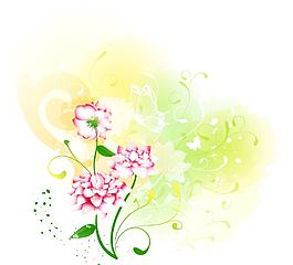 淡雅花朵背景