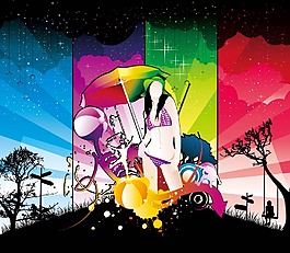 夜景里的美女