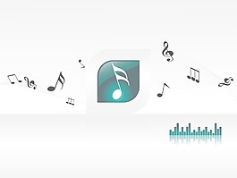 音樂背景不同的筆記和圖