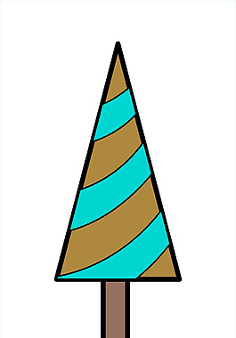 復古條紋的圣誕樹