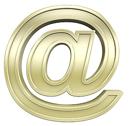 郵件標(biāo)志從閃亮的金框字符集