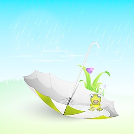 雨季背景張開的傘