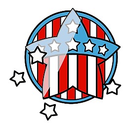 七月第四光澤圖標(biāo)矢量符號(hào)