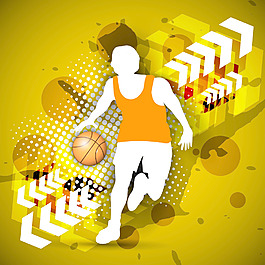 矢量插畫的籃球運動員