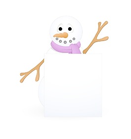 卡通雪人空白板