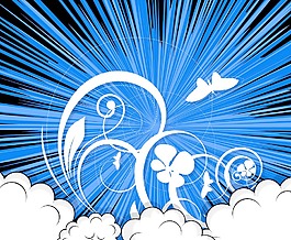 云背景下蓬勃發展的陽光