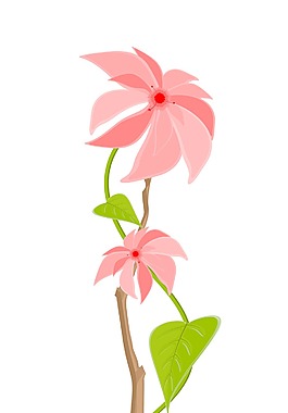 粉紅色的花枝向量的設(shè)計