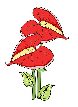 紅色的花葉支