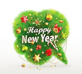 可愛(ài)的圣誕樹(shù)綠泡泡矢量素材