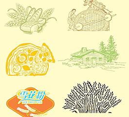 創(chuàng)意農(nóng)產(chǎn)品矢量素材插畫