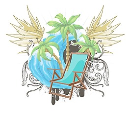 垃圾搖滾夏徽矢量插畫