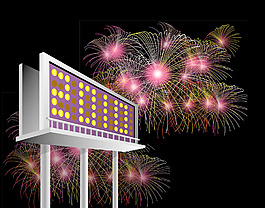 廣告牌2010新年煙花爆炸