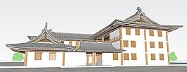 村落游客服務中心su模型