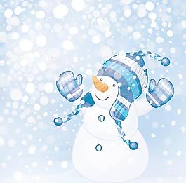 可爱的雪人插画矢量素材