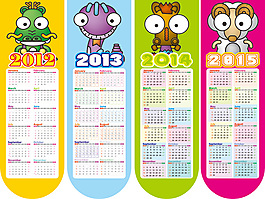 2013卡通日历矢量素材
