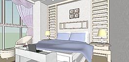 室內(nèi)臥室skp模型