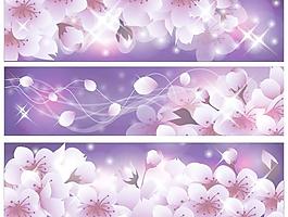 浪漫櫻花banner背景矢量素材