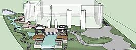 別墅私家庭院 su模型