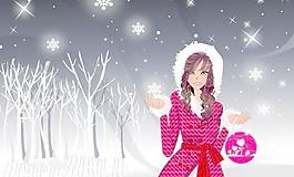 2圣誕女孩插畫矢量素材