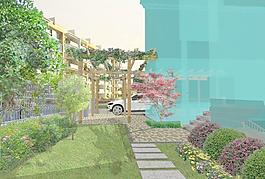 別墅花園PSD效果圖