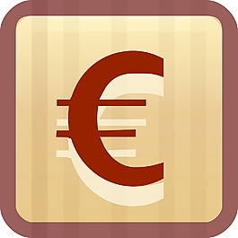 歐元的棕色小應用程序圖標