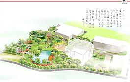 別墅花園景觀方案-鳥(niǎo)瞰PSD