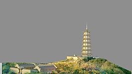 古建塔樓類PSD全景圖