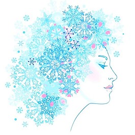雪花女子矢量素材