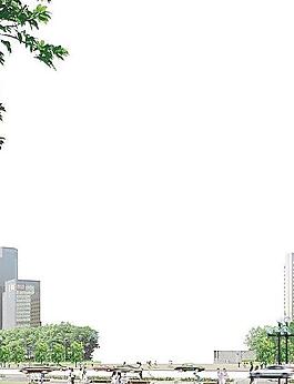 建筑效果圖PSD背景5