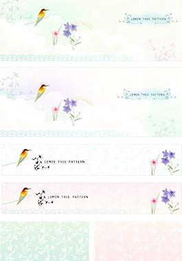 夢幻韓國花鳥背景矢量素材