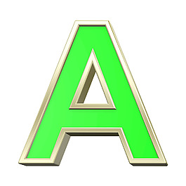 一封来自金框字母表浅绿色的设置