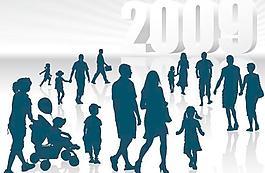 2009人物剪影矢量素材