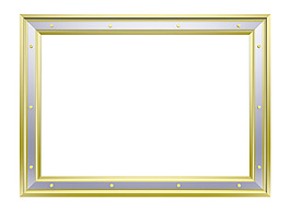 金銀框架孤立在白色背景