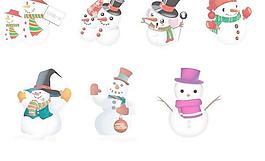 可愛的圣誕雪人矢量素材