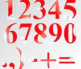美丽的数字标签矢量素材和实践