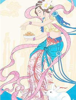 嫦娥中秋节矢量素材